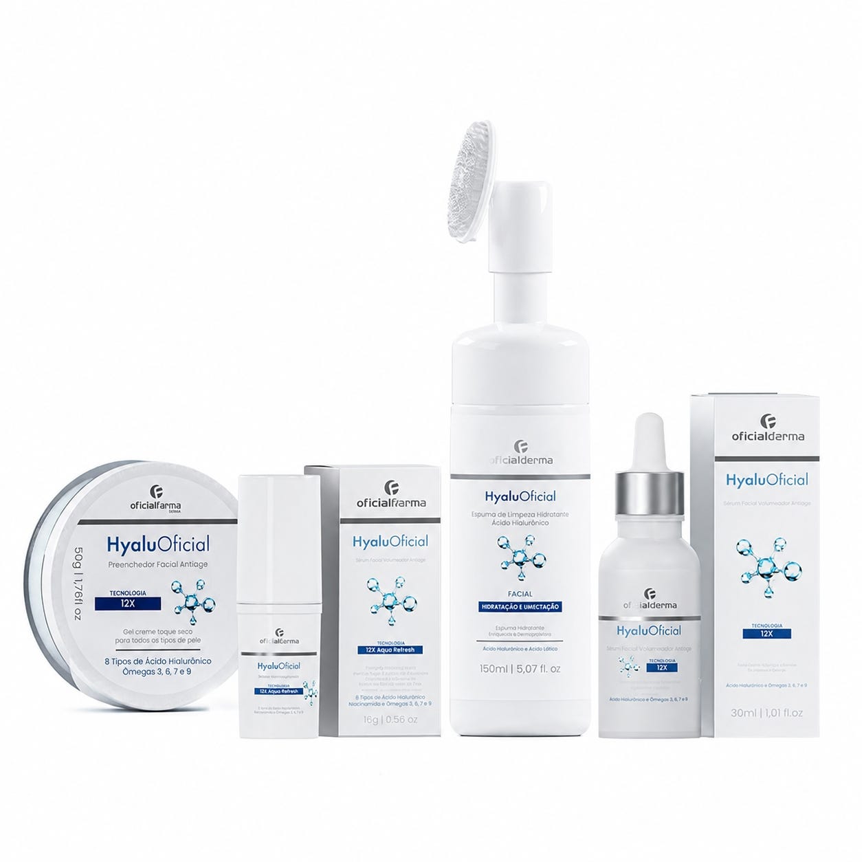 HyaluOficial Anti-idade Espuma + S&eacute;rum + Stick + Preenchedor
