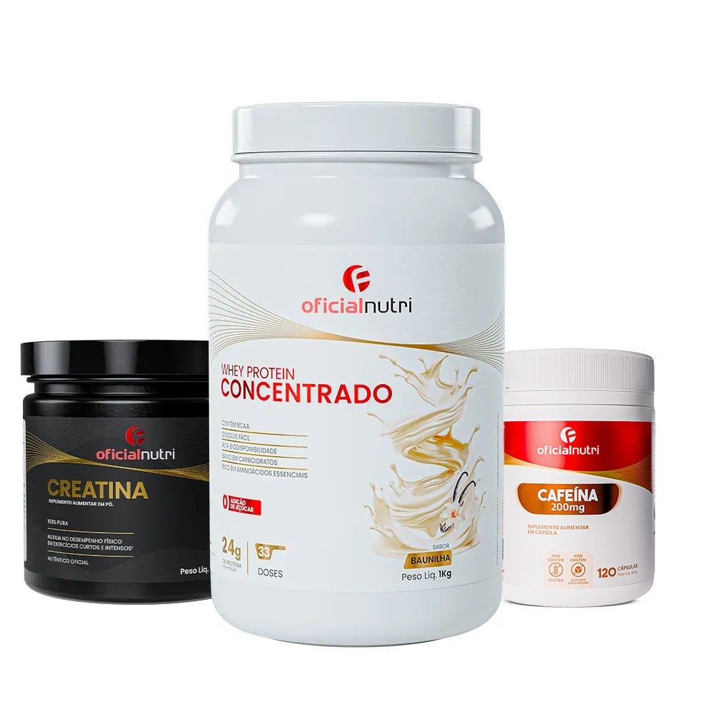 Creatina + Whey Protein Concentrado + Cafeína