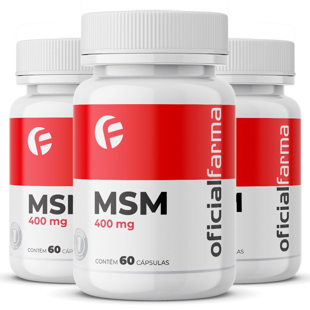 3 Msm Enxofre Org&acirc;nico 400Mg 60 C&aacute;psulas