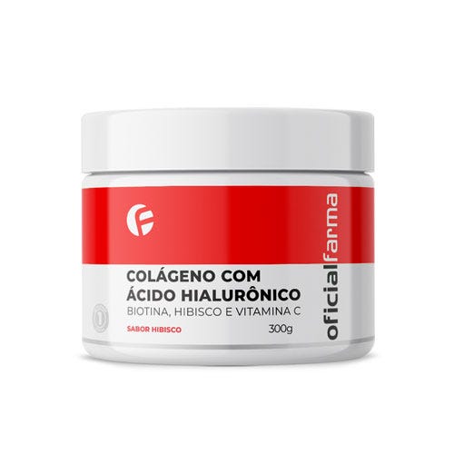 Colágeno com Ácido Hialurônico, Biotina,  Hibisco e Vitamina C 300g