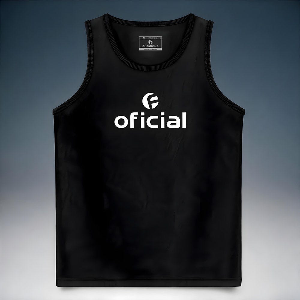 Regata Casual Oficialclub Preta Com Escrita Oficial